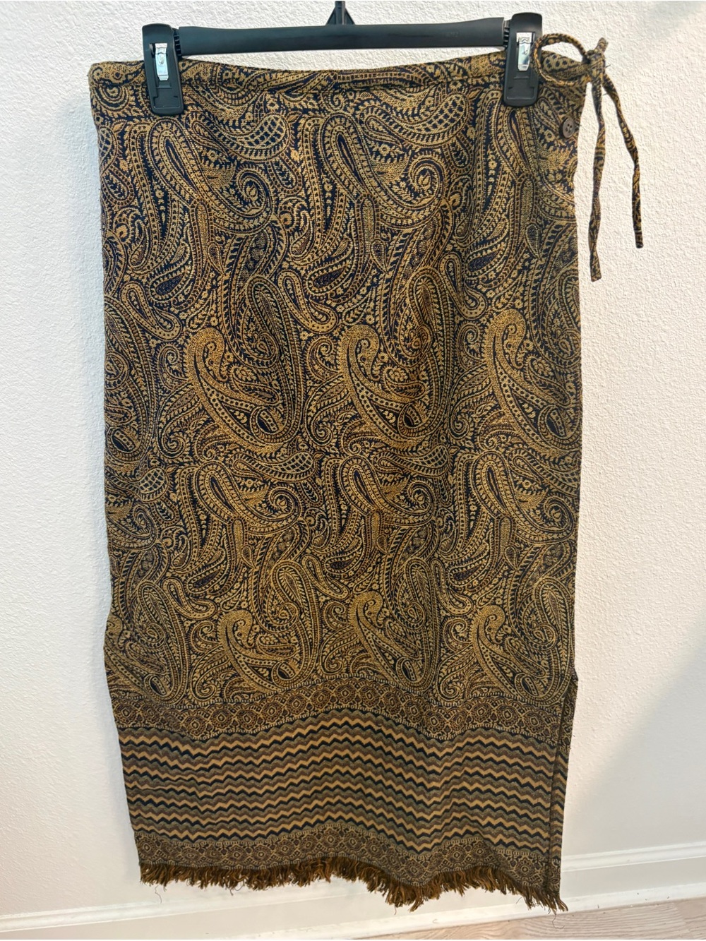 Vintage Funky People Wool Paisley Midi Skirt